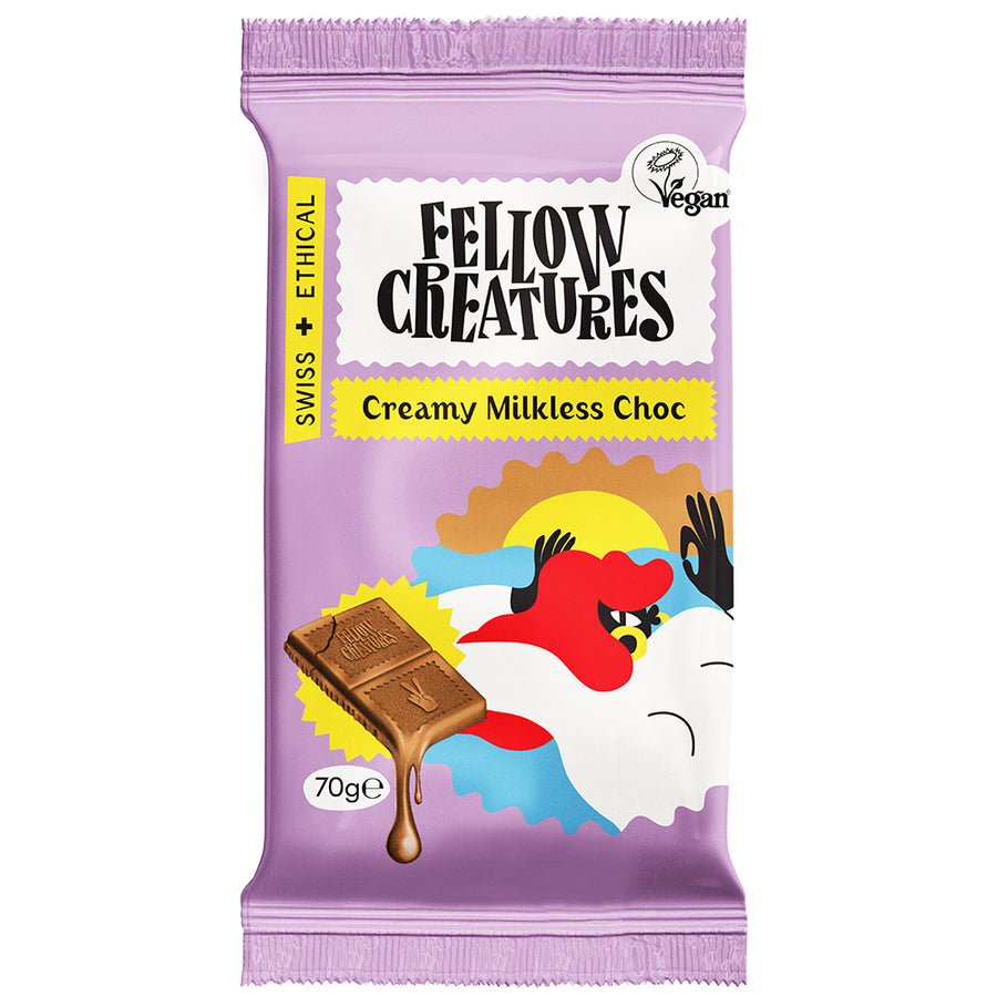 Fellow Creatures Creamy Vegan Milkless Chocolate 70g - Pack of 5