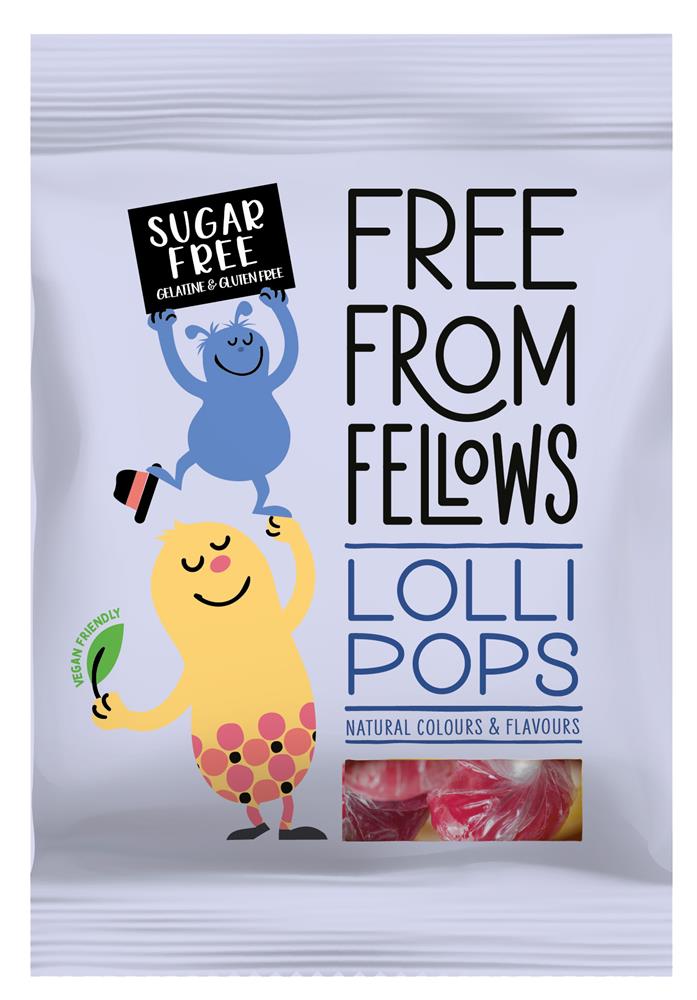 Free From Fellows Cola & Strawberry Lollipops 60g