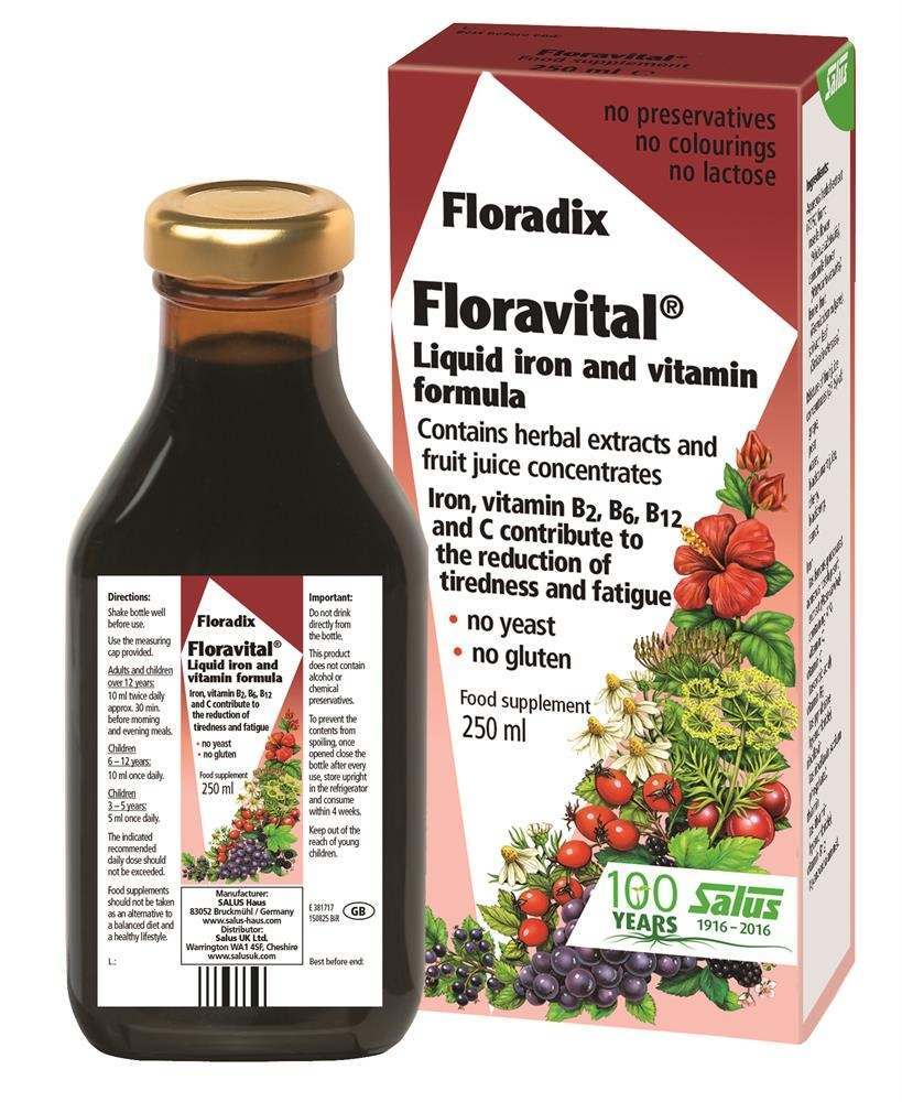 Floradix Floravital Yeast & Gluten Free Iron Formula 250ml