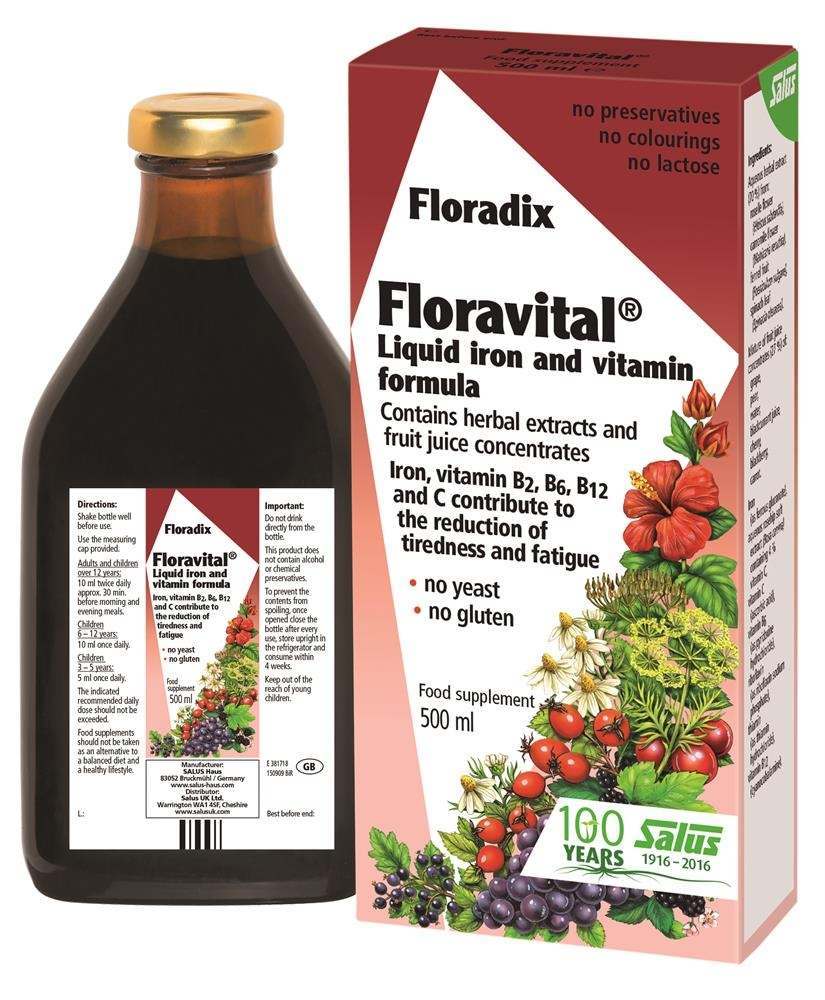 Floradix Floravital Yeast & Gluten Free Iron Formula 500ml