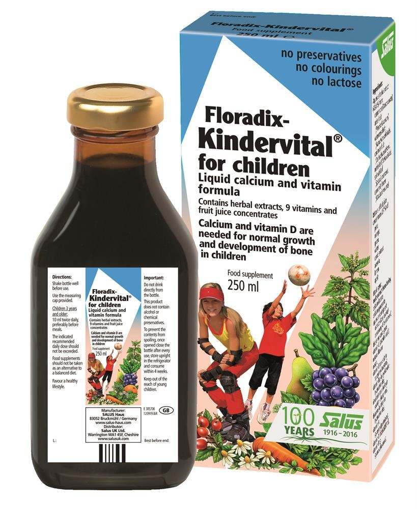 Floradix Kindervital for Children Liquid Calcium & Vitamin Formula 250ml