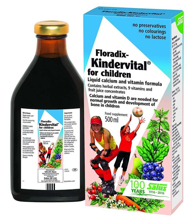 Floradix Kindervital for Children Liquid Calcium & Vitamin Formula 500ml