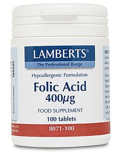 Lamberts Folic Acid 400mcg 100 Tablets