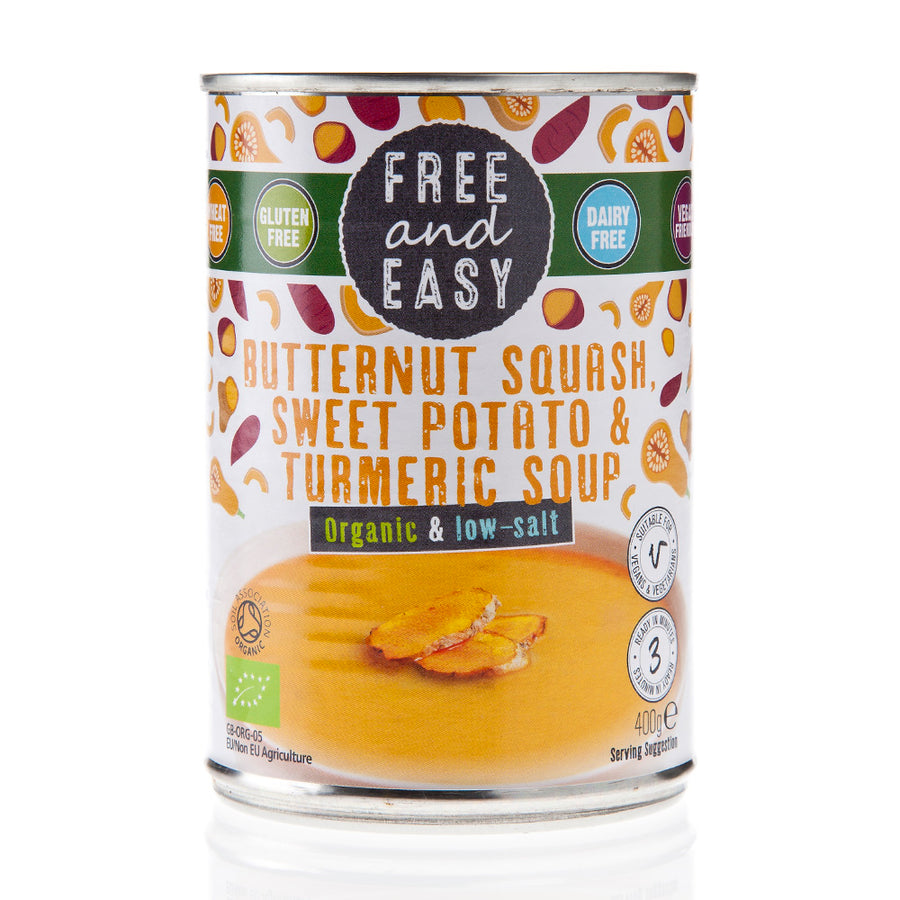 Free & Easy Low Salt Butternut Squash, Sweet Potato & Turmeric Soup 400g