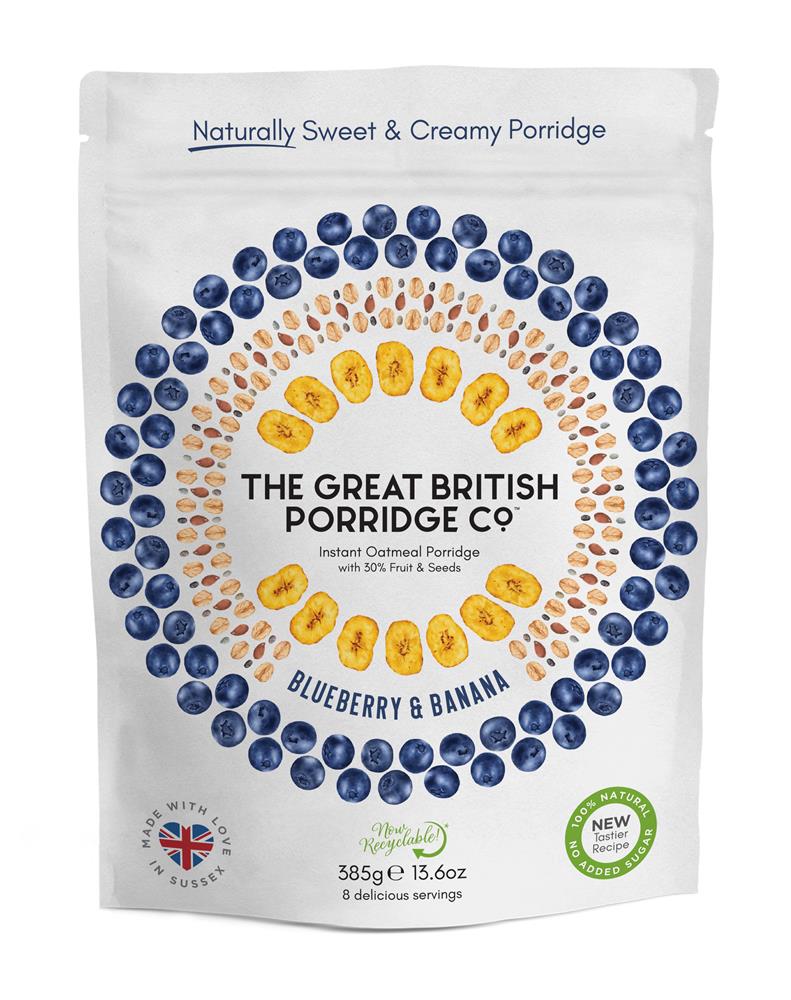The Great British Porridge Co. Blueberry & Banana Porridge 385g