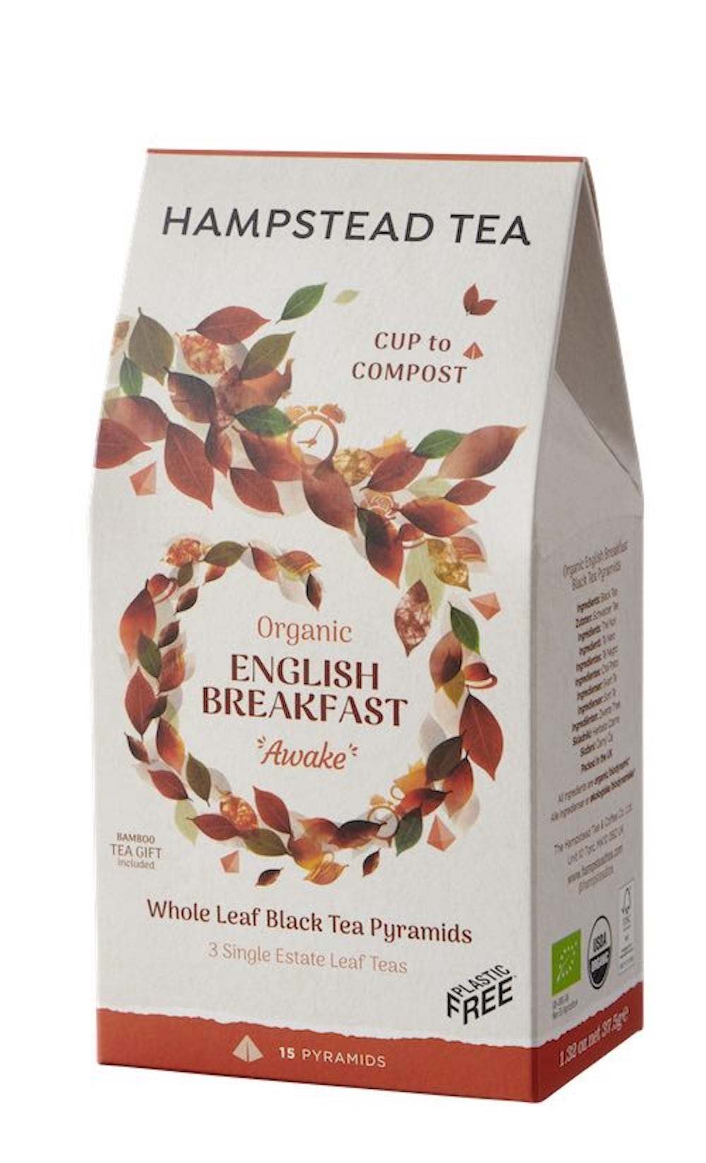 Hampstead Tea Organic Awake English Breakfast Compostable Pyramids