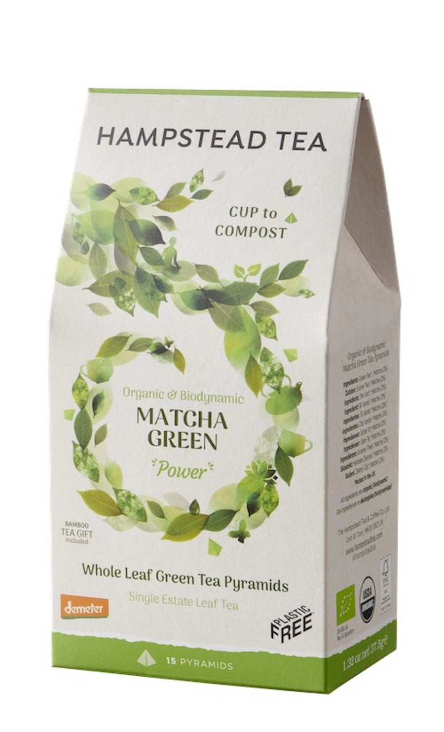 Hampstead Tea Organic Matcha Green Compostable Pyramids
