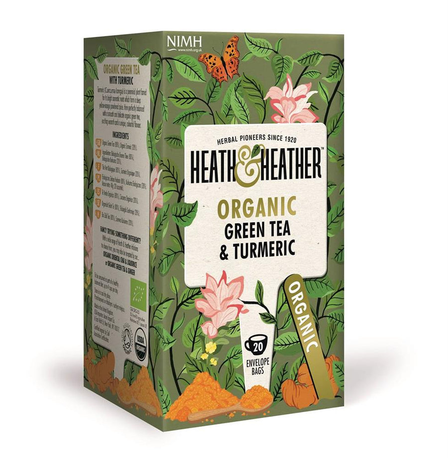 Heath & Heather Organic Green Tea & Turmeric 20 Bags