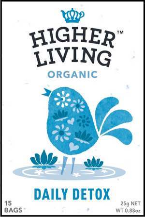 Higher Living Organic Daily Detox Tea 15 Bags -  Case of 4