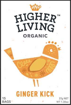 Higher Living Organic Ginger Kick Tea 15 Bags - Case of 4