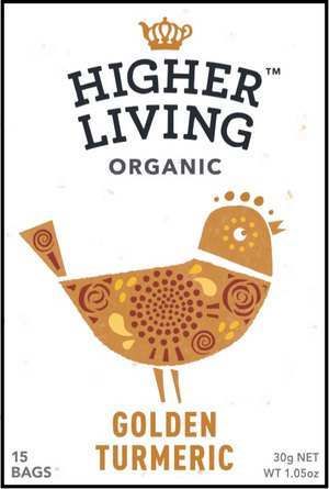 Higher Living Organic Golden Turmeric Tea 15 Bags -  Case of 4