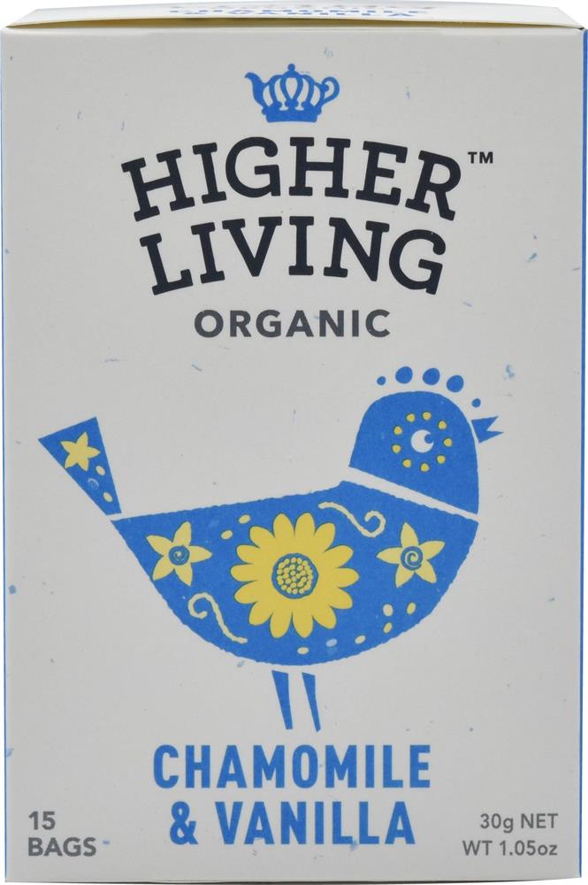 Higher Living Organic Chamomile & Vanilla Tea 15 Bags - Case of 4