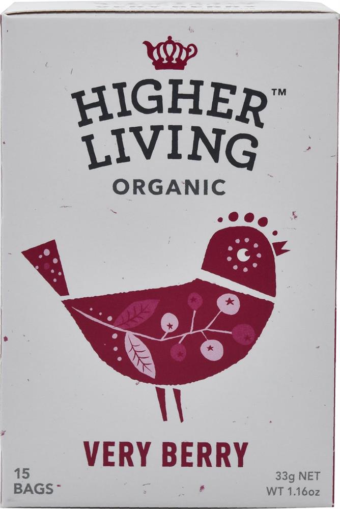 Higher Living Organic Very Berry Tea 15 Bags - Case of 4