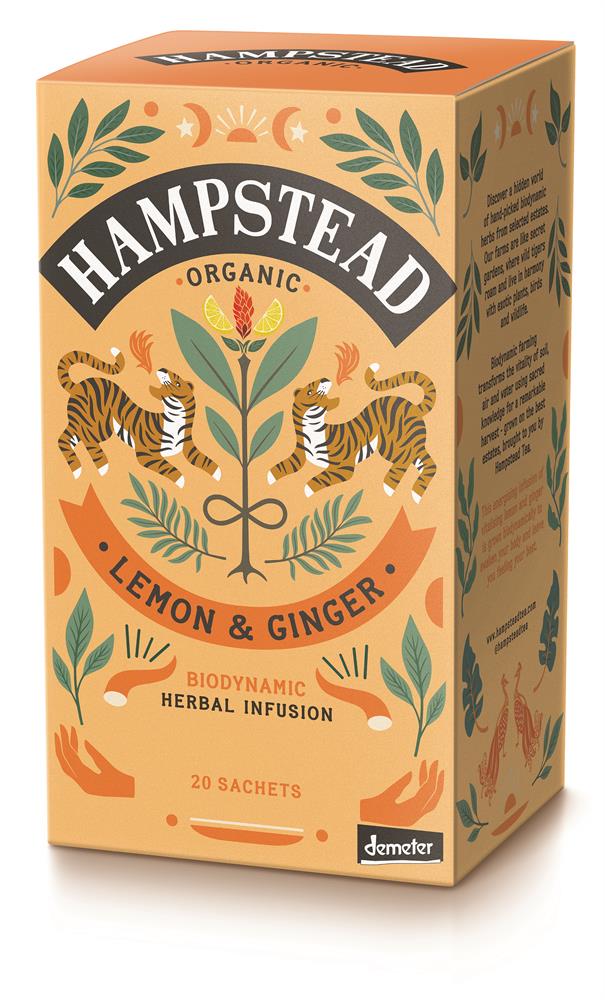 Hampstead Tea Organic Liberate Lemon Ginger 20 Sachets