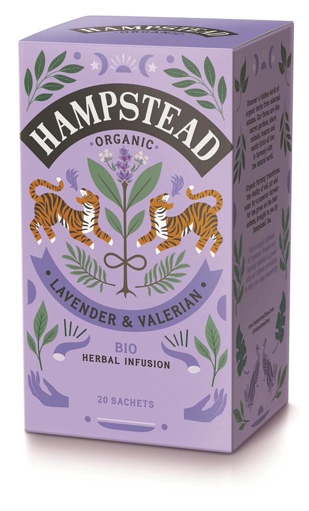 Hampstead Tea Organic Meditate Lavender & Valerian 20 Sachets