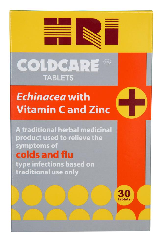 HRI Coldcare Echinacea with Vitamin C & Zinc - 30 Tablets