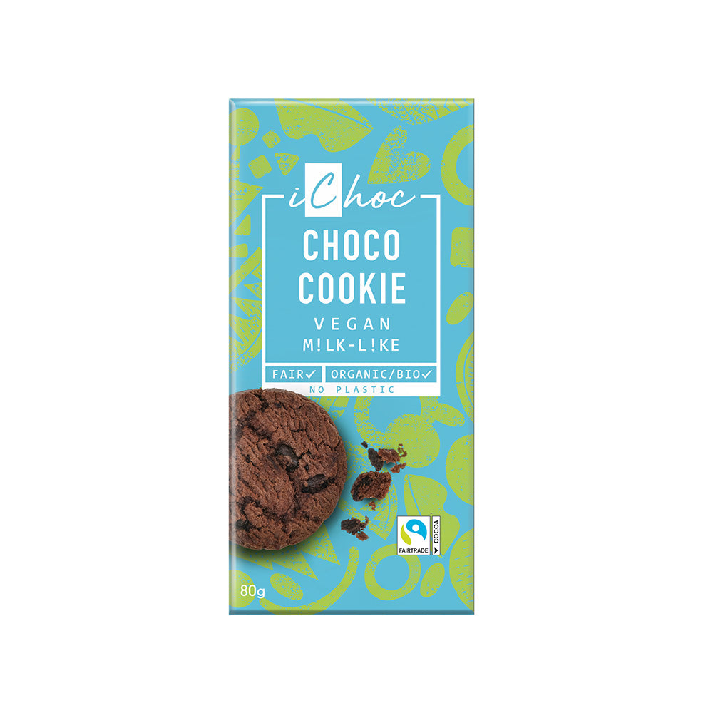 iChoc Choco Cookie Vegan Rice Chocolate 80g - Pack of 5