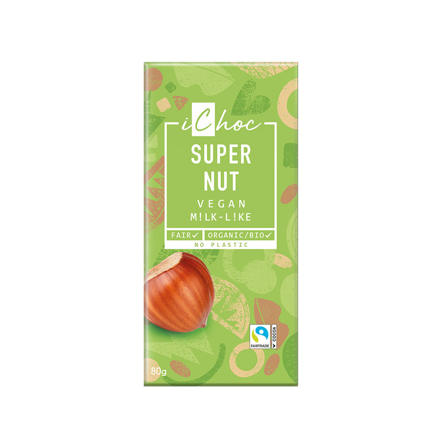 iChoc Super Nut Vegan Rice Chocolate 80g - Pack of 5