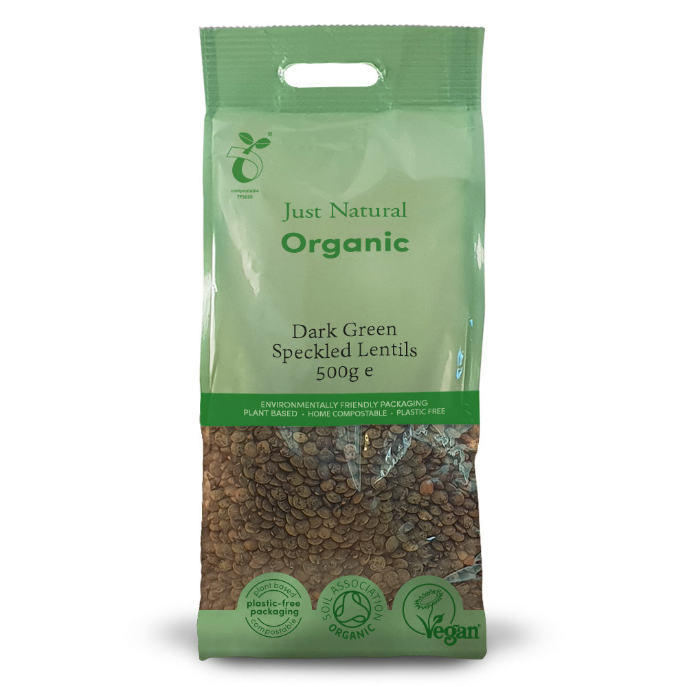 Just Natural Organic Dark Green Speckled Lentils 500g