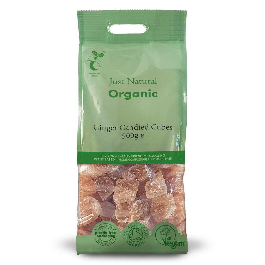 Just Natural Organic Ginger Candied Cubes 500g