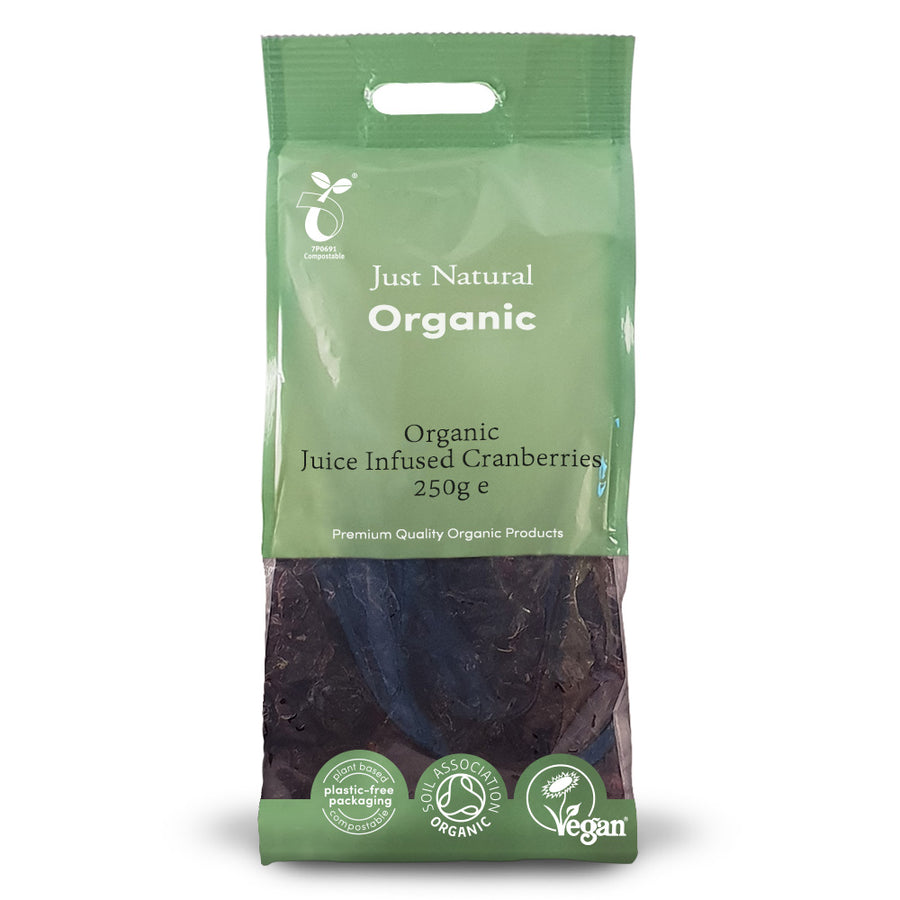 Just Natural Organic Juice Infused Cranberries 250g