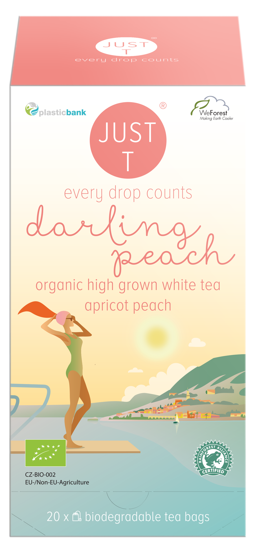 Just T Organic Darling Peach Tea - 20 Bags