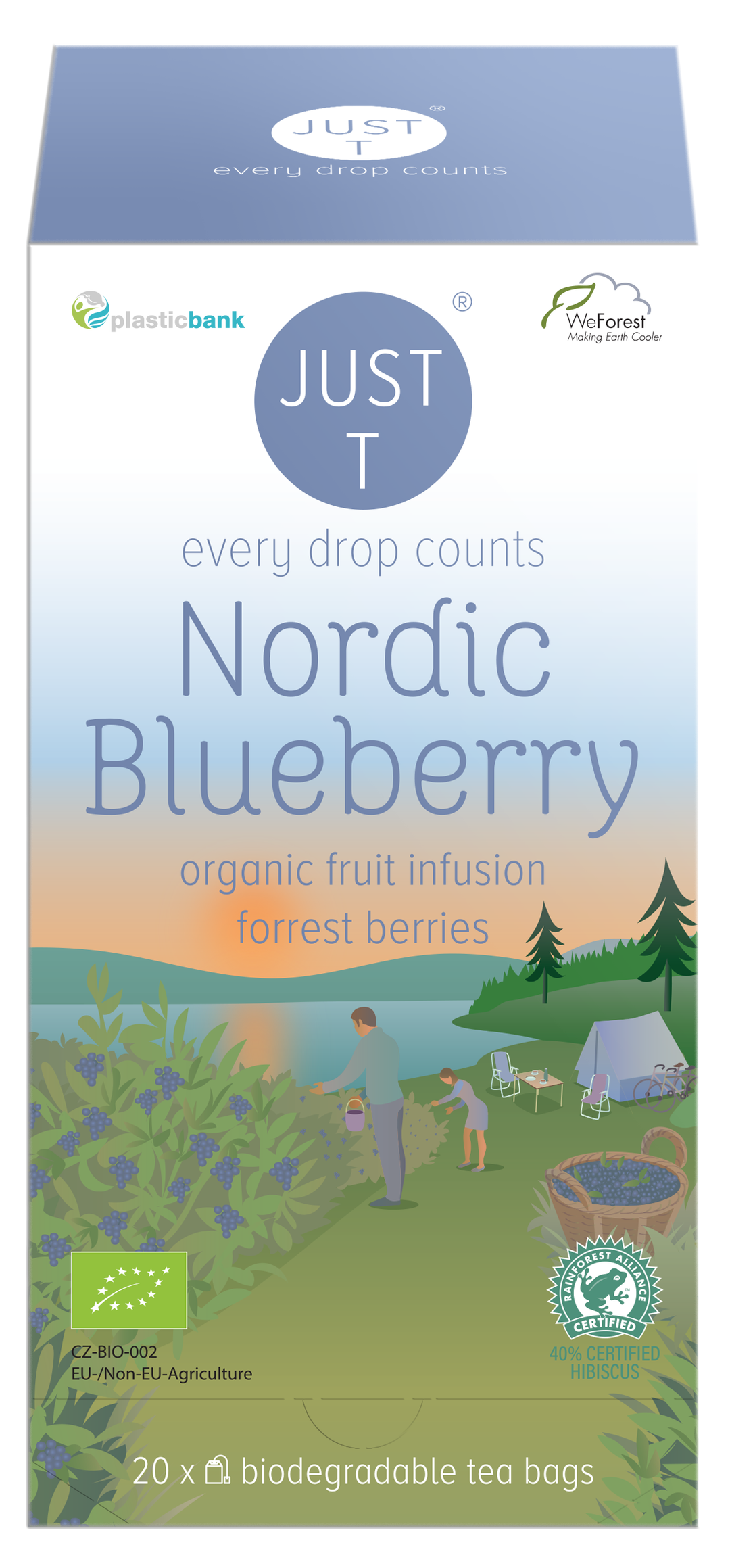 Just T Organic Nordic Blueberry Tea - 20 Bags