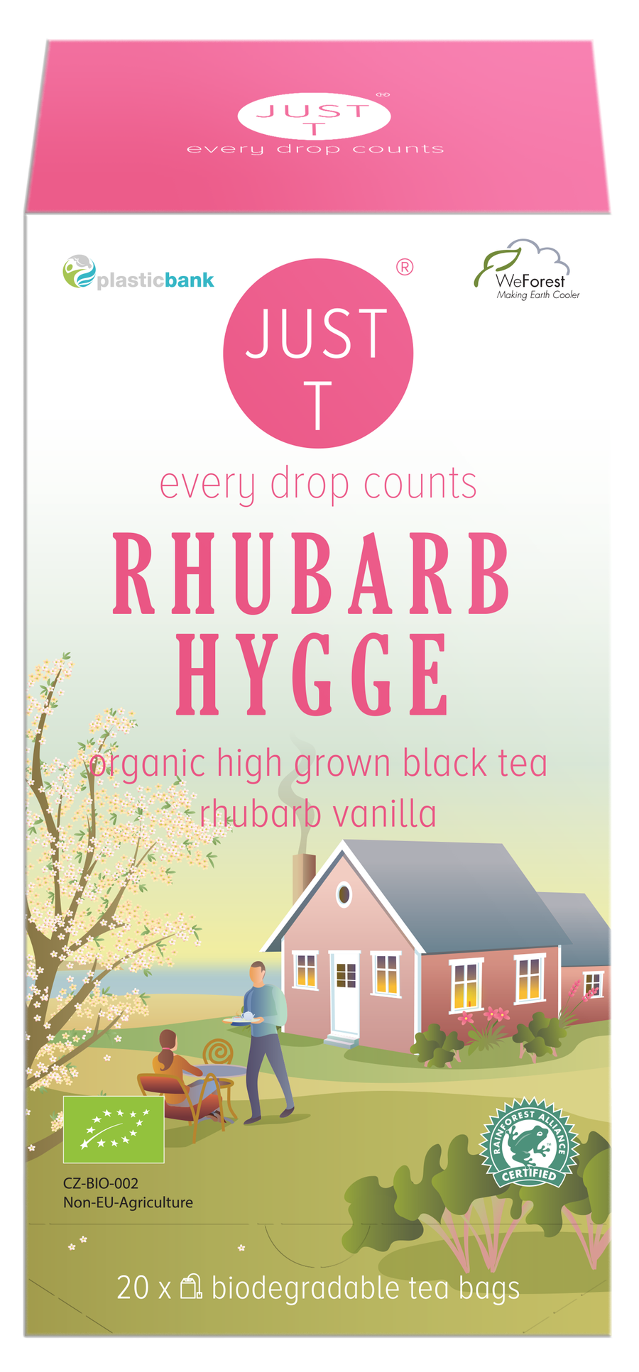 Just T Organic Rhubarb Hygge Tea - 20 Bags
