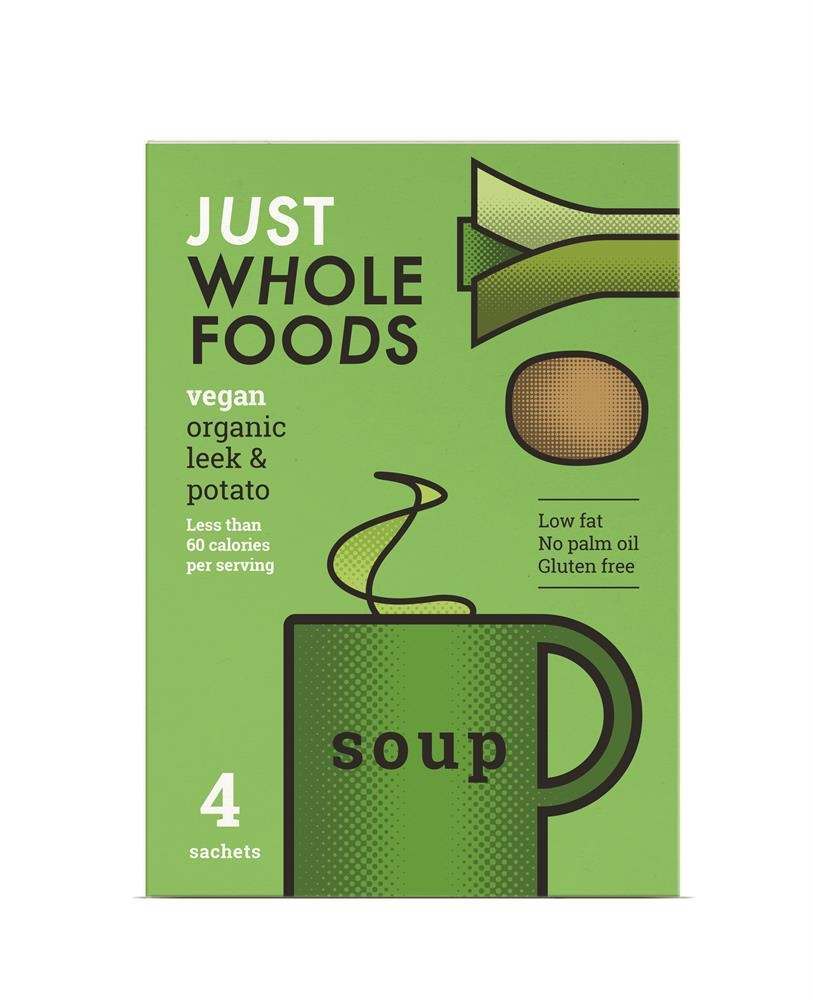 Just Wholefoods Organic Vegan Leek & Potato Soup - 4 Sachets