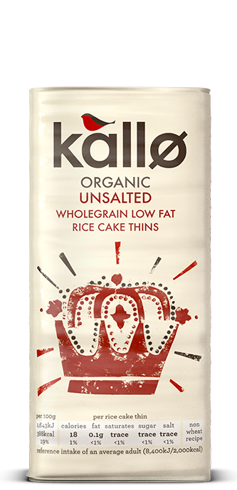 Kallo Organic Thin Slice Unsalted Rice Cakes 130g