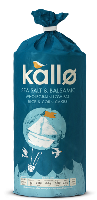Kallo Sea Salt & Balsamic Vinegar Jumbo Rice Cakes 107g