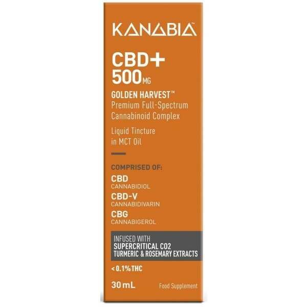 Kanabia CBD+Oil Golden Harvest 500mg Turmeric & Rosemary 30ml