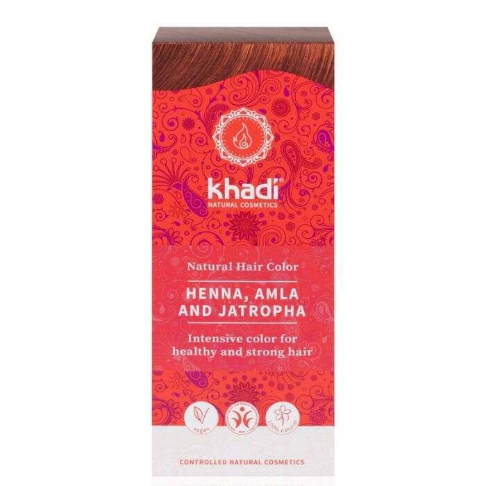Khadi Natural Herbal Hair Colour Henna, Amla & Jatropha 100g