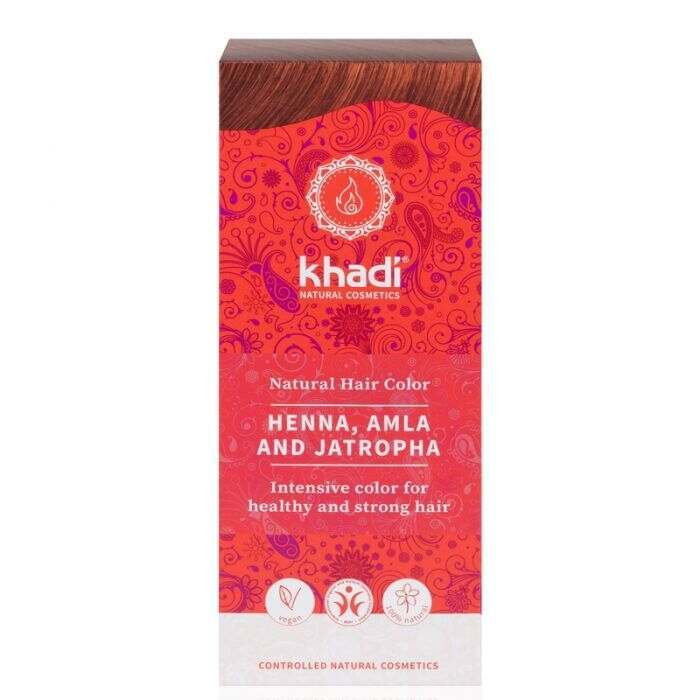 Khadi Natural Herbal Hair Colour Henna, Amla & Jatropha 100g