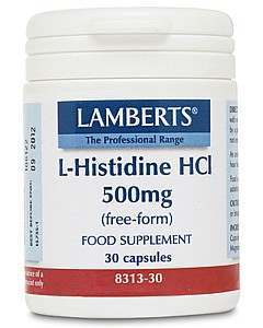 Lamberts L-Histidine HCI 500mg 30 Capsules