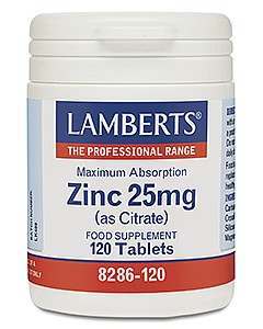 Lamberts Zinc 25mg As Citrate 120 Tablets