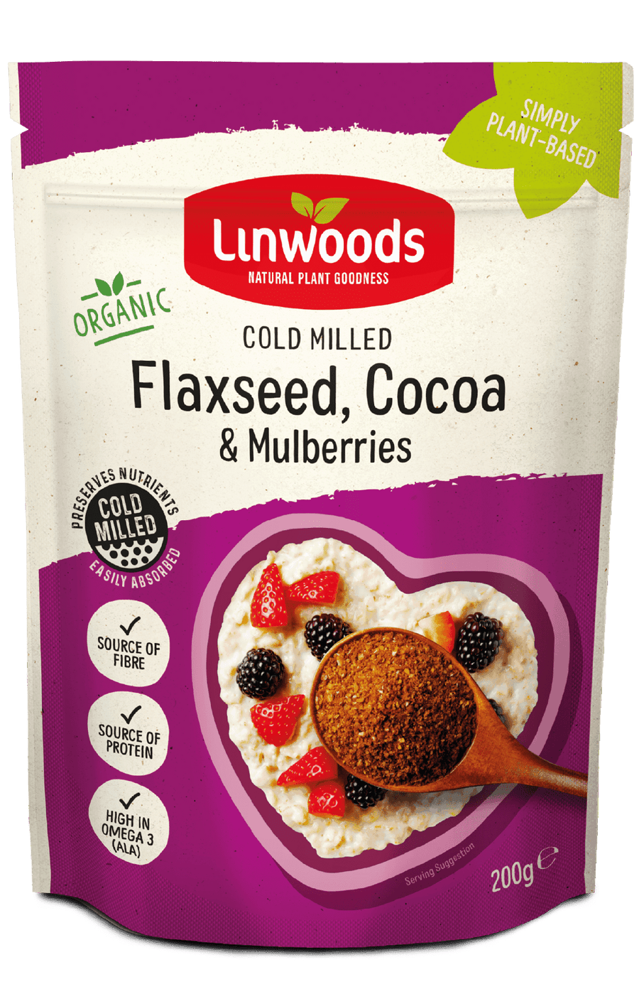 Linwoods Milled Flaxseed, Cocoa & Mulberries 200g