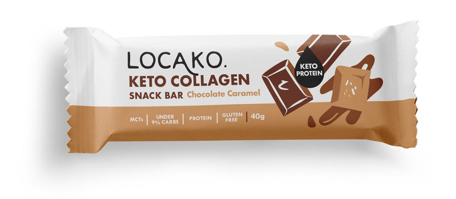 Locako Keto Collagen Chocolate Caramel Snack Bar 40g- Pack of 15