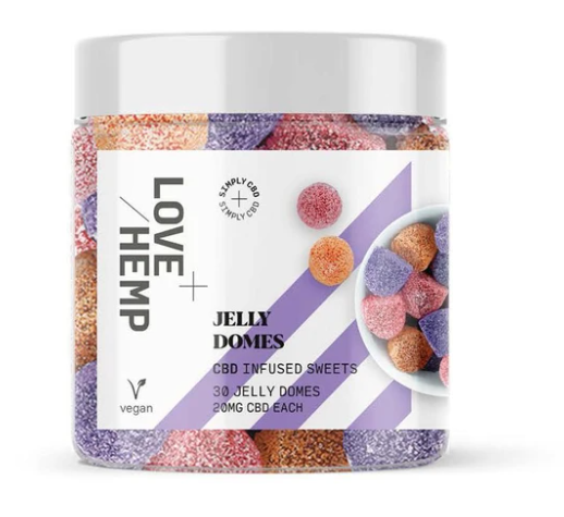 Love Hemp 600mg CBD Infused Mixed Fruit Jelly Domes - 30 Gummies