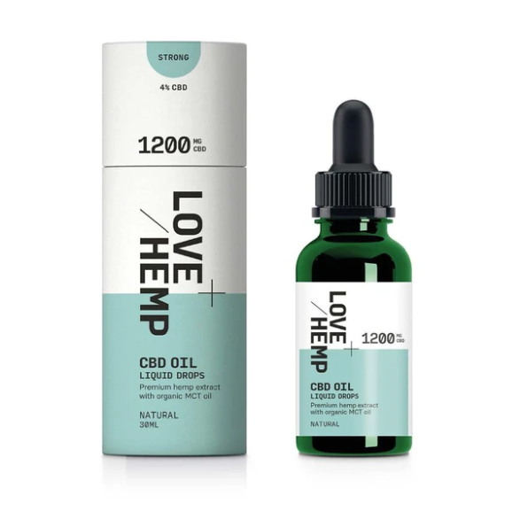 Love Hemp Natural 1200mg CBD Liquid Oral Oil Drops 30ml