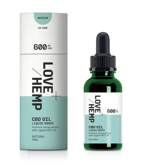Love Hemp Natural 600mg CBD Liquid Oral Oil Drops 30ml
