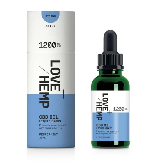 Love Hemp Peppermint 1200mg CBD Liquid Oral Oil Drops 30ml