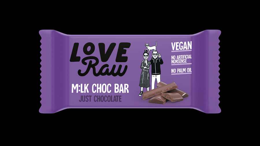 LoveRaw M:lk Chocolate Bar 30g - Case of 18