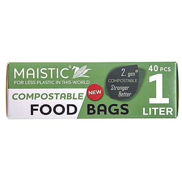 Maistic Compostable Food Bag 1 Litre - 40 Per Pack