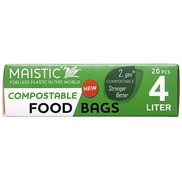 Maistic Compostable Food Bag 4 Litre - 20 Per Pack