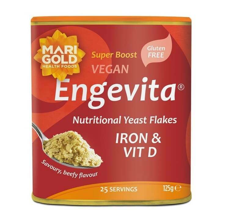 Marigold Engevita Iron & Vitamin D Nutritional Red Yeast Flakes 125g