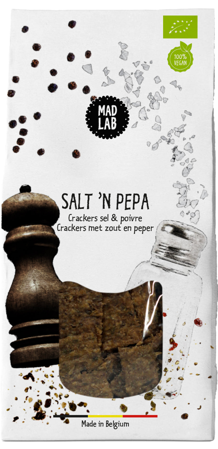 Mad Lab Organic Salt & Pepper Crackers 110g