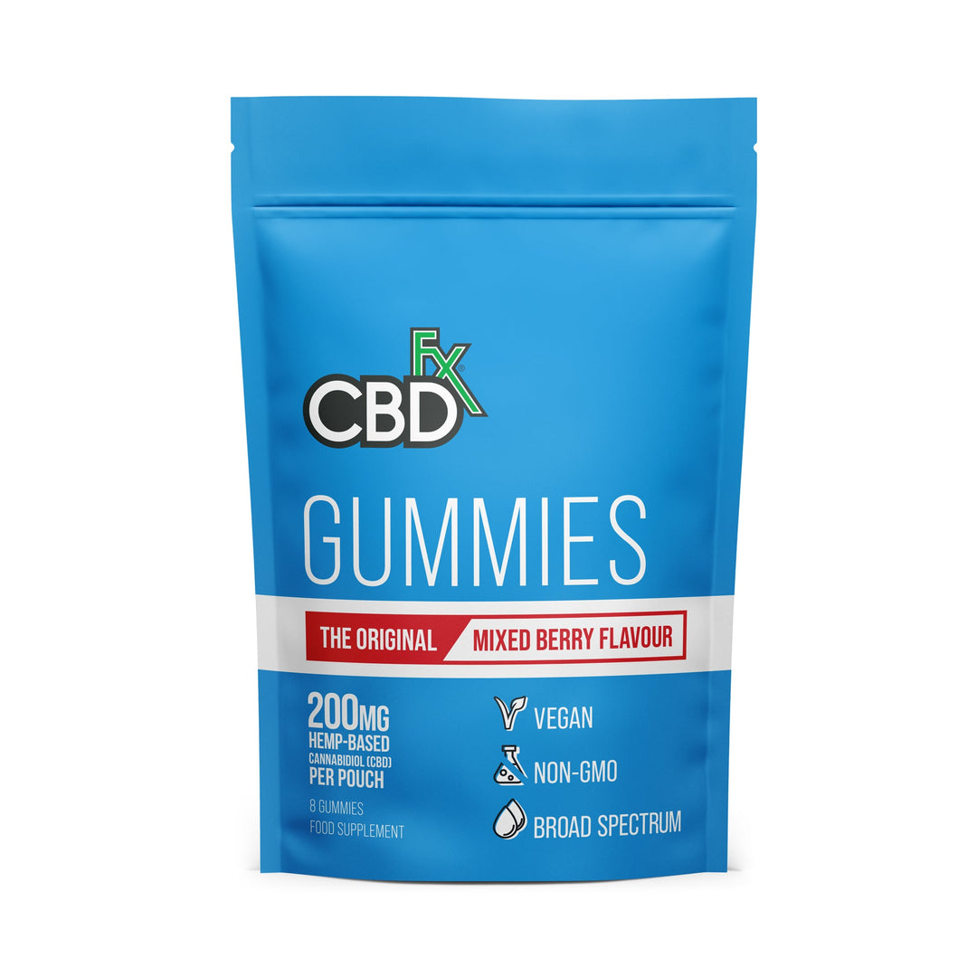 CBD +FX Hemp Gummies The Original Mixed Berry Flavour 200mg 8 gummies