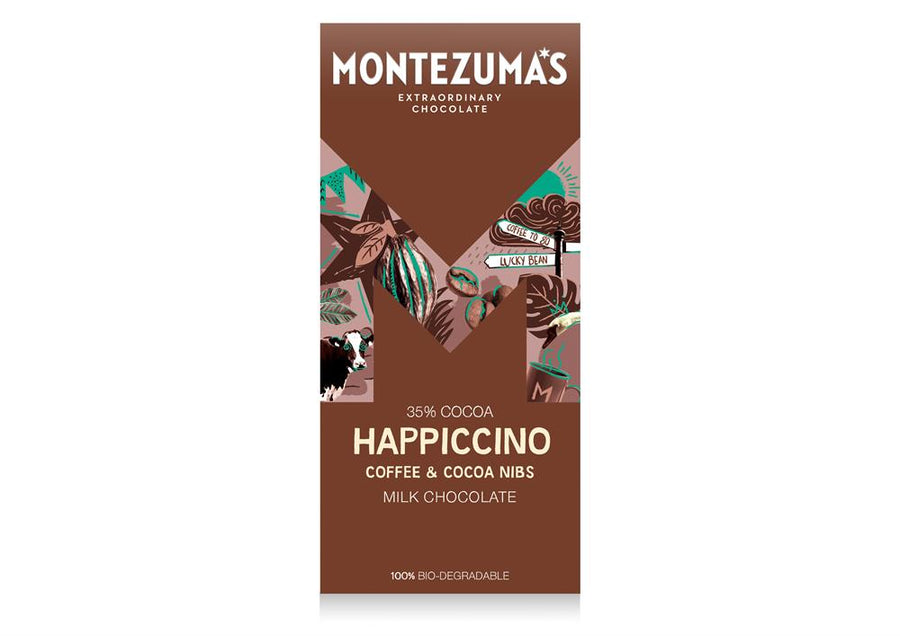 Montezumas Milk Chocolate Bar with Coffee & Cocoa Nibs 100g - Pack of 4