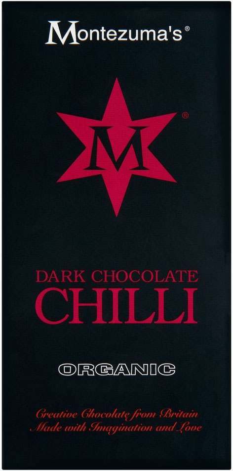 Montezuma's Organic Dark Chocolate Chilli Bar 100g - Pack of 4